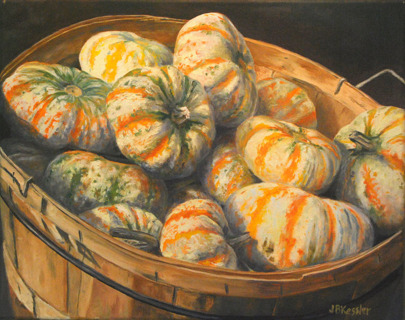 Basket of squash
16 x 20 Oil on canvas